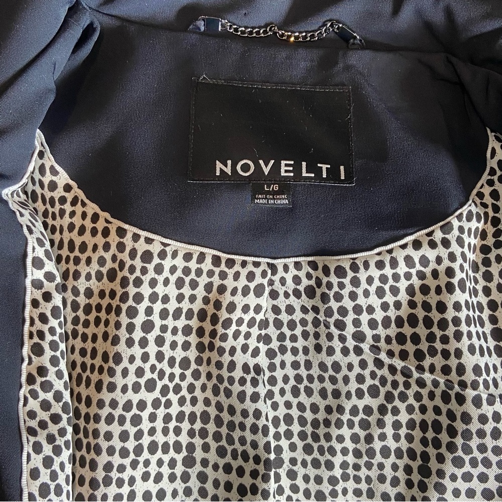 SPRING COAT, Melanie Lyne Novelti navy coat. - Picture 8 of 12
